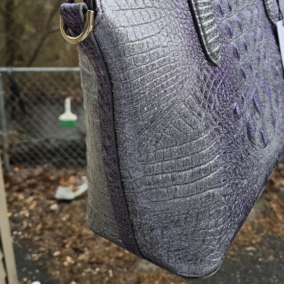 SOLD Brahmin Medium Duxbury Purple Glitter Satchel - Picture 3 of 11